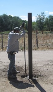 Installing a Trex fence post and setting it in concrete