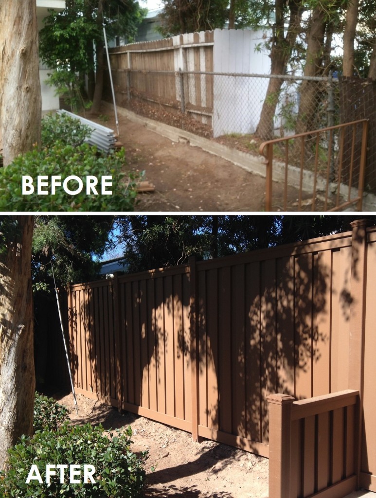 Project photos of fence project before and after installation