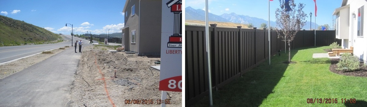 Trex Fencing installed at a model home in a new development
