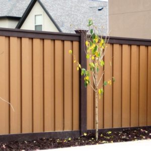 Brown and Tan Trex Fence