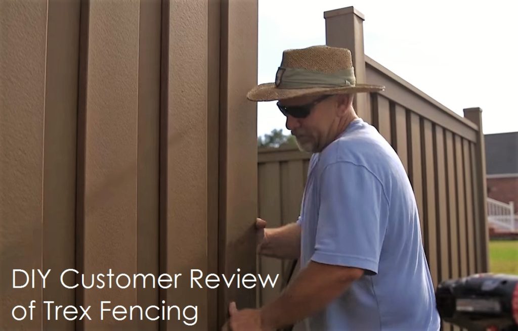 Do-it-Yourselfer building a Trex privacy fence