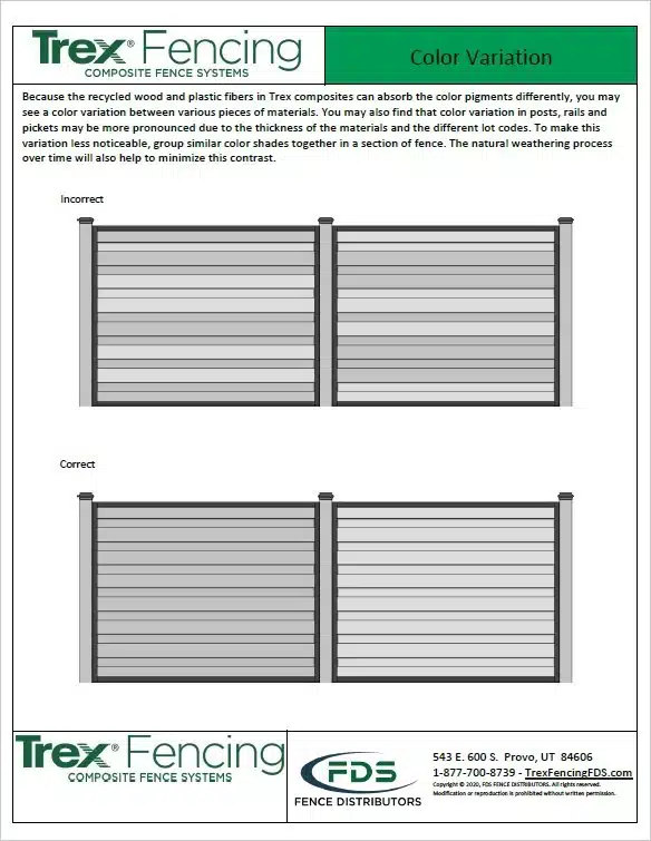 Trex Horizons Explanation on How To Adjust for Color Variation