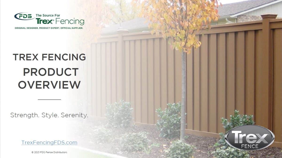 The front cover for the Trex Fencing General Presentation