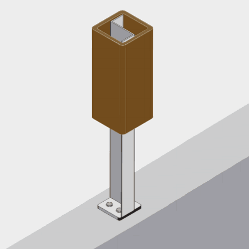 Fence Post Mount for Concrete (Trex Seclusions/Horizons) 3 Fence Post Mount for Concrete (Trex Seclusions/Horizons) - Image 3