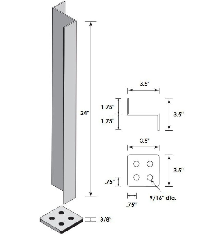 Fence Post Mount for Concrete (Trex Seclusions/Horizons) 2 Fence Post Mount for Concrete (Trex Seclusions/Horizons) - Image 2